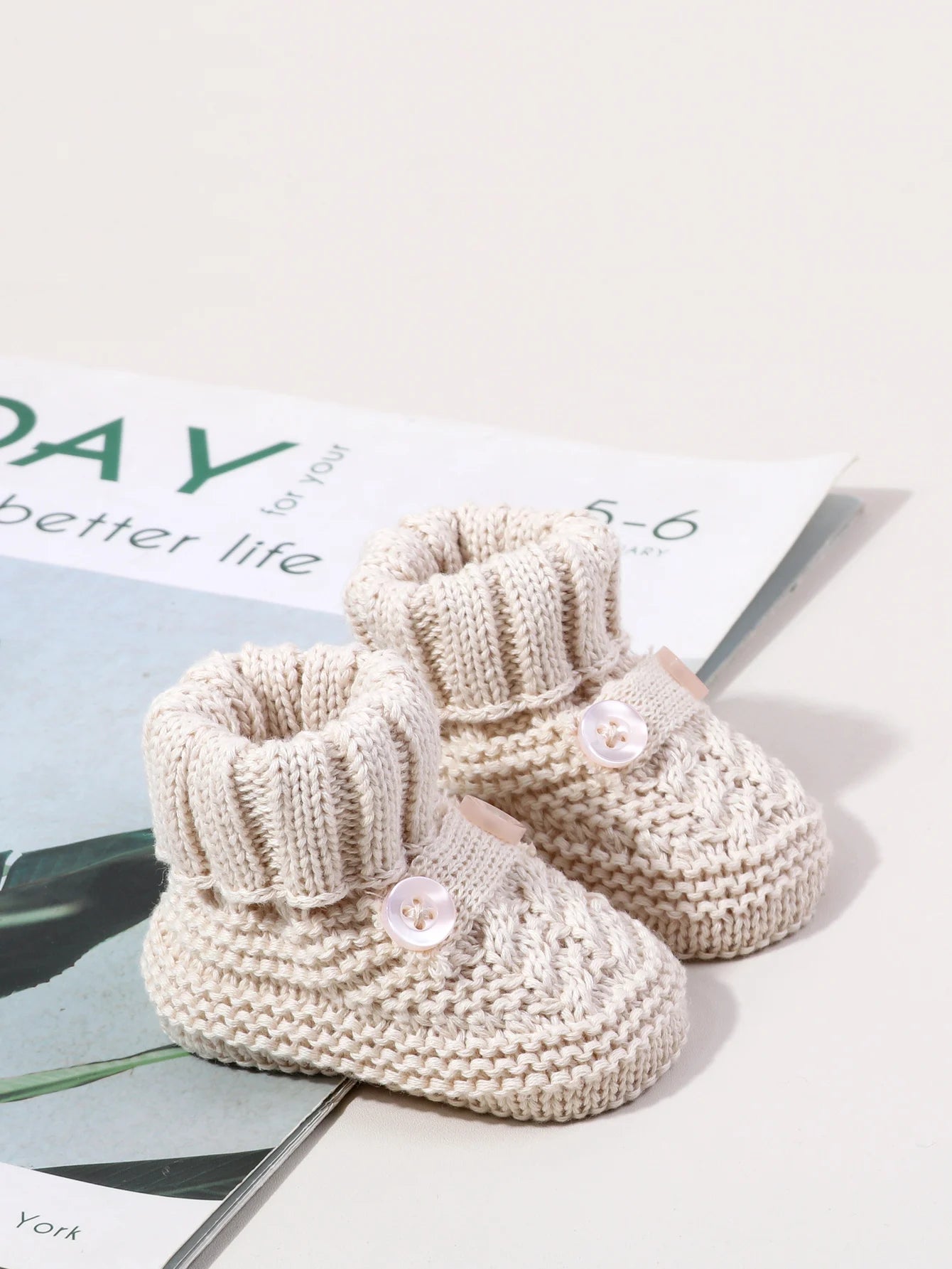 Chaussons Bébé Tricotés Motif Cartoon 0-3 Mois