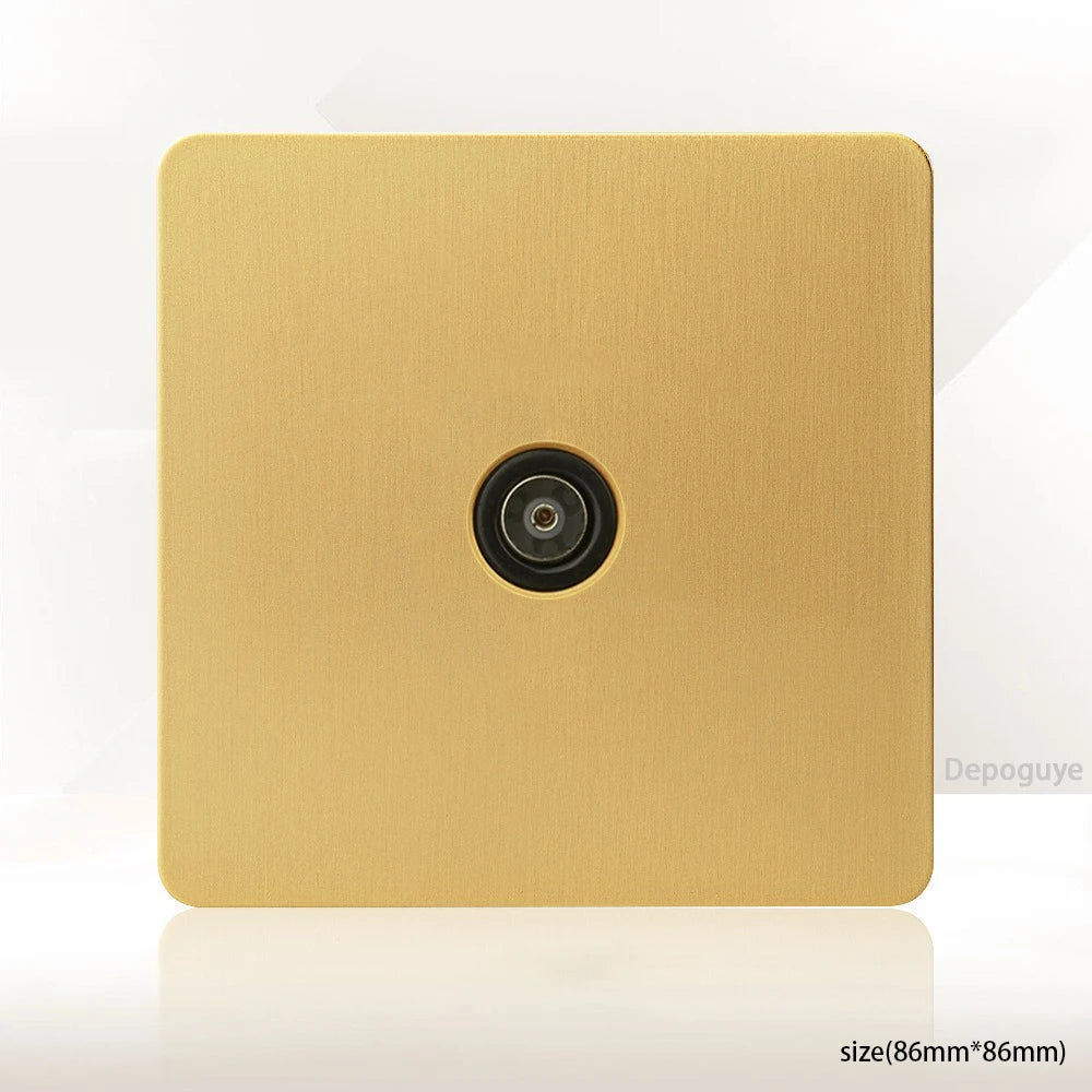 Interrupteur Mural Doré Style Vintage avec Prise USB-C