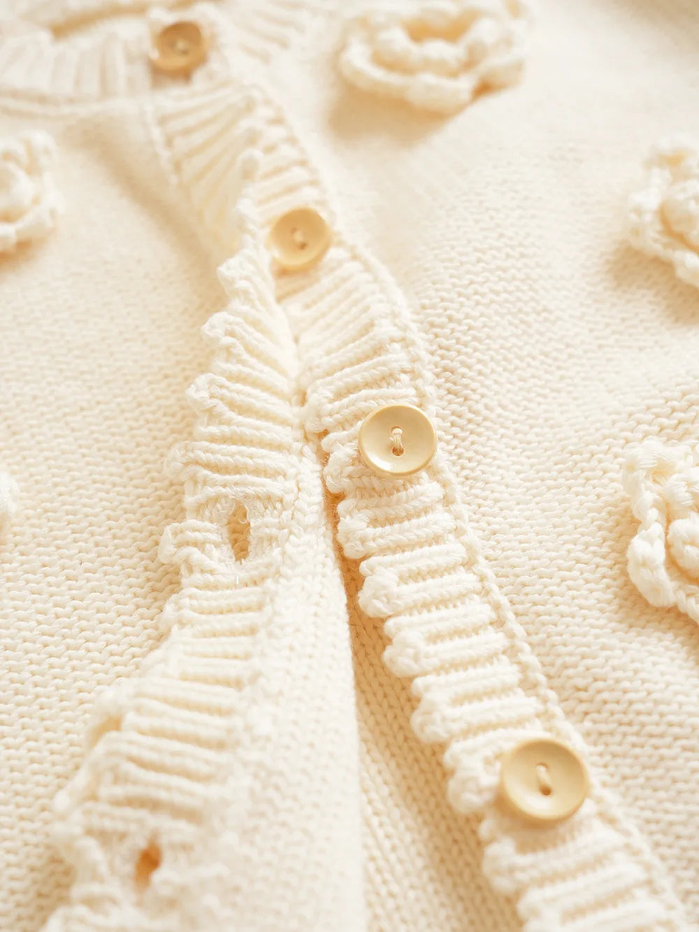 Cardigan Fille Brodé Motif Champignon