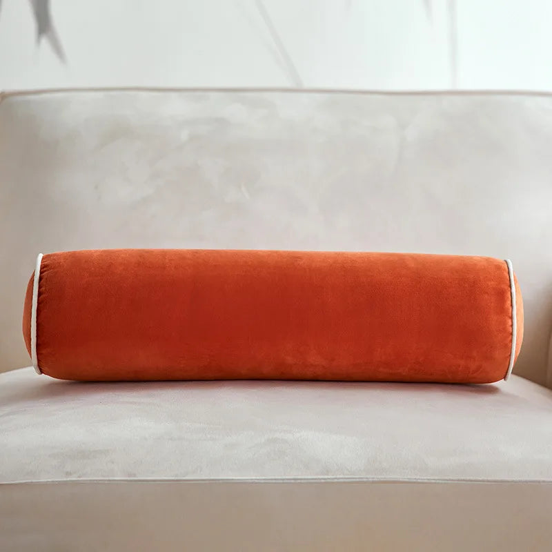 Coussin Traversin Velours - Bordure Passepoilée