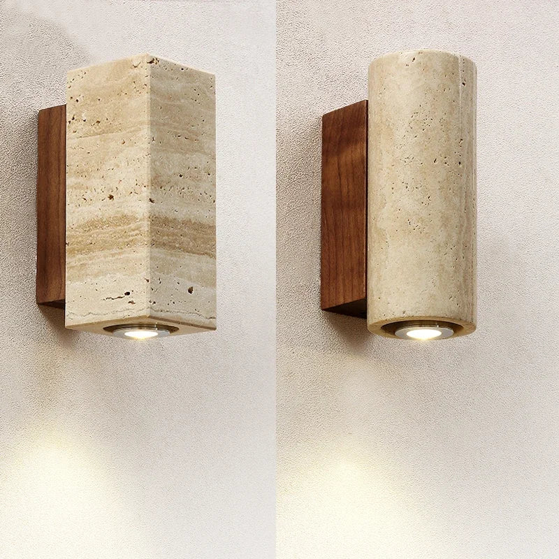 Applique Murale Marbre Jaune Wabi-Sabi LED Chevet