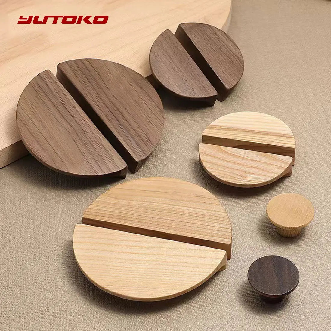Poignée de Porte en Bois Demi-Cercle Style Nordique
