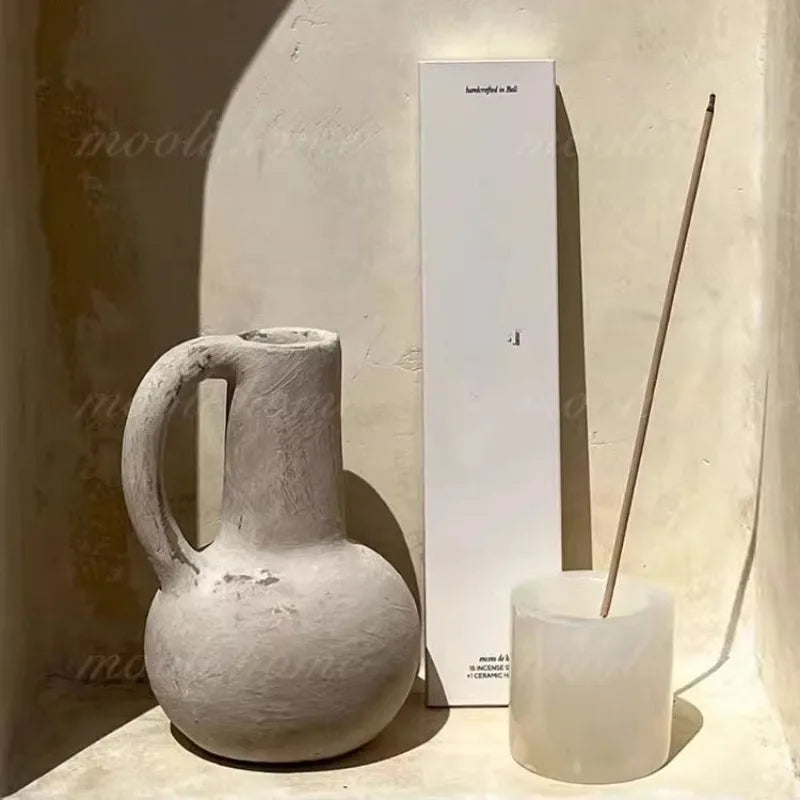 Porte-Encens en Marbre Naturel Style Wabi-Sabi
