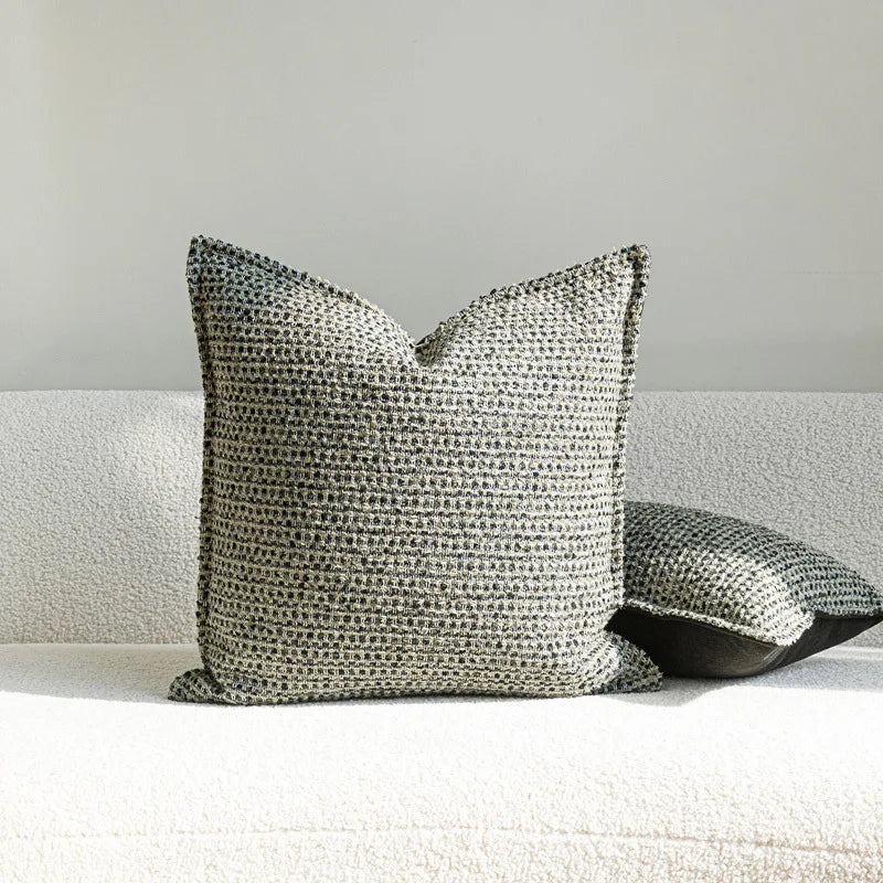 Housse de Coussin Vert Gris Uni Carrée