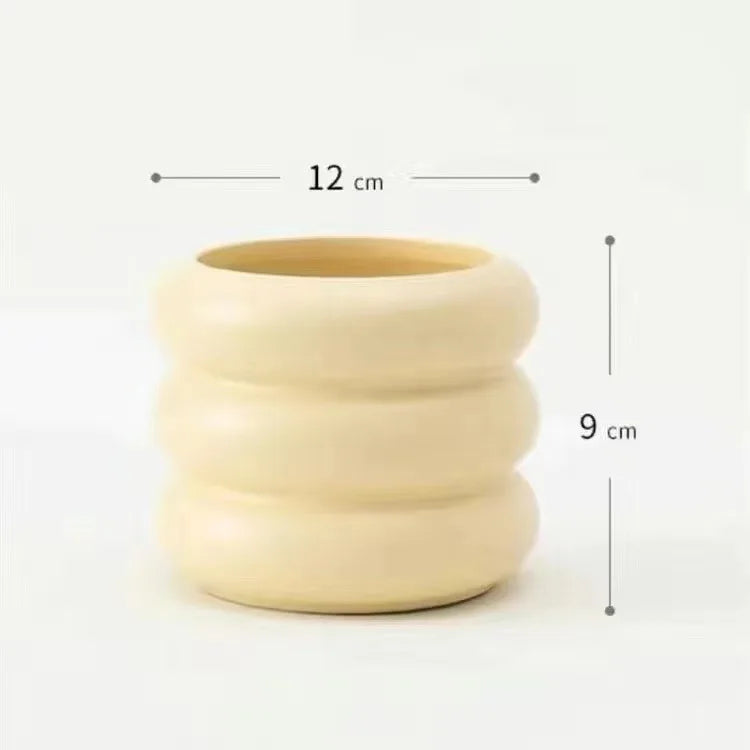 Ceramic Desktop Flower Pot – Minimalist Planter Vase