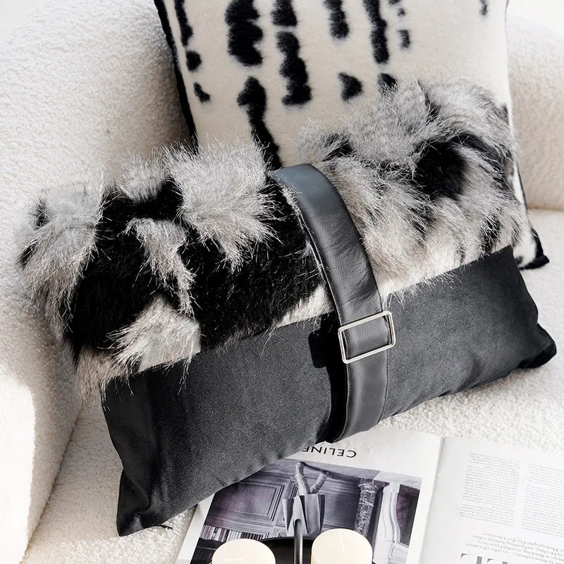 Housse de Coussin Rétro Française Noire