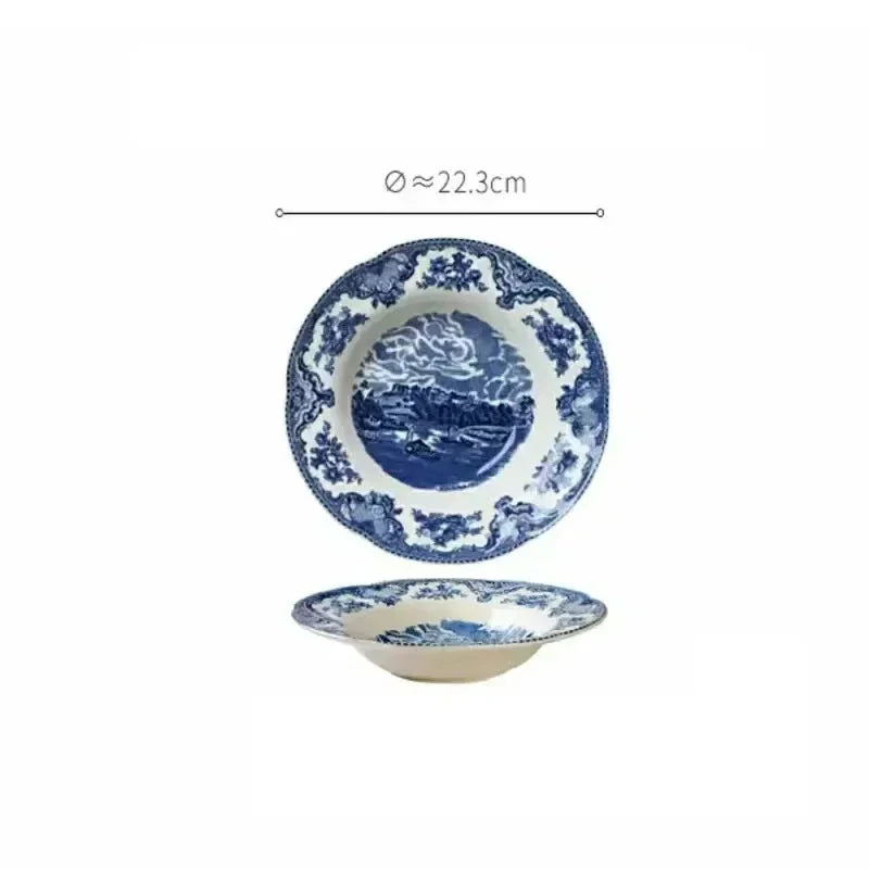 Assiette en Céramique Motif Château Bleu Palace