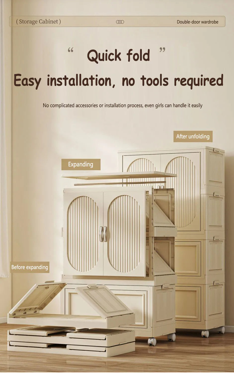 Armoire Pliable Enfant pour Vêtements et Jouets