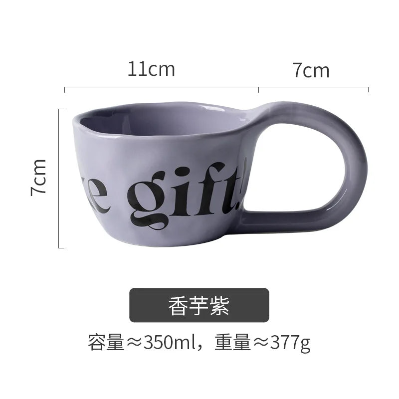 Ceramic Letter Mug – Creative Coffee Cup