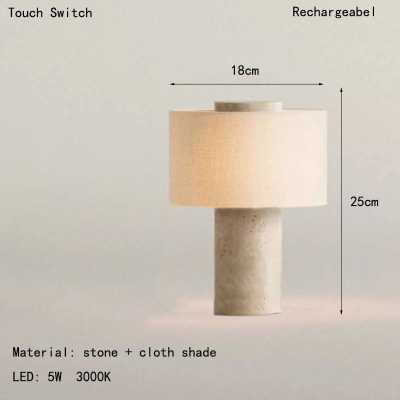 Lampe de Table LED Rechargeable Effet Marbre Vintage Japonais