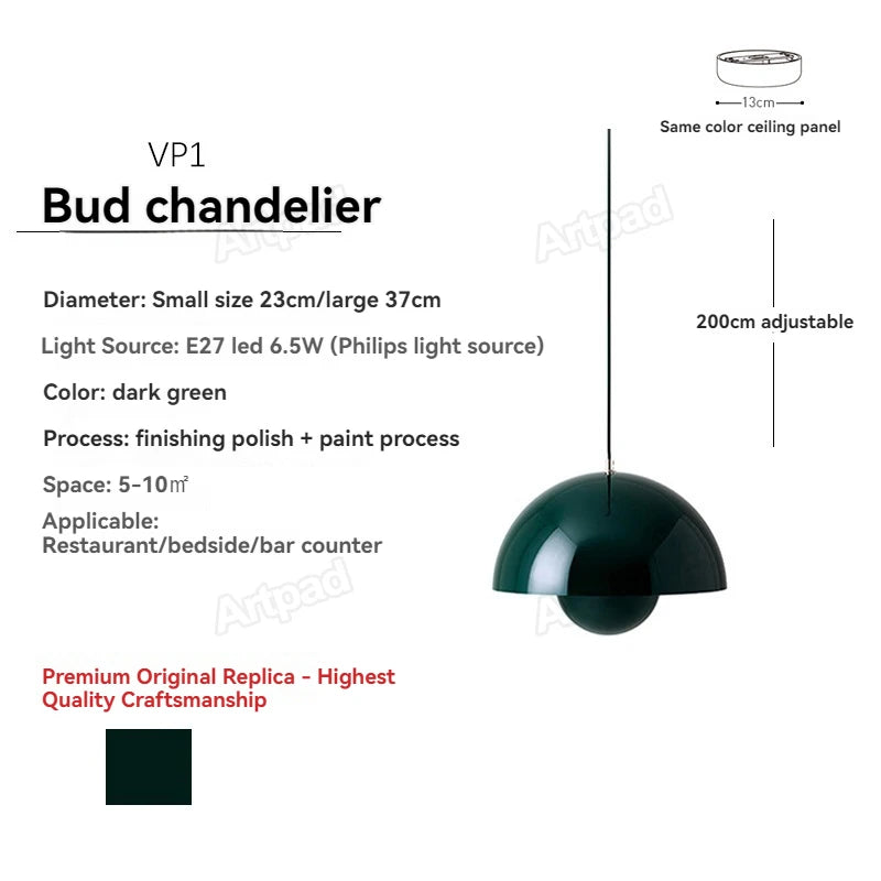 Danish Bud Pendant Light – Nordic Modern Hanging Lamp