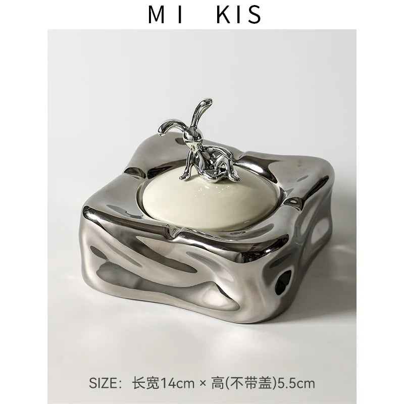 Ceramic Ashtray – Anti-Ash Design, Living Room Decor