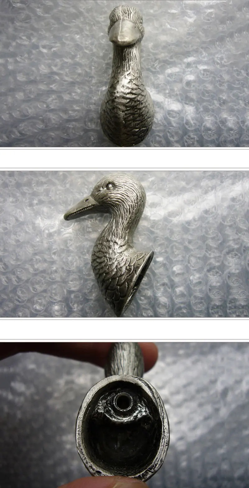 Poignée de Meuble Argent Antique Forme Canard