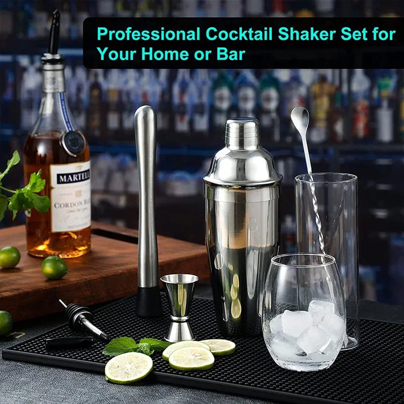 Ensemble Shaker à Cocktail Inox Kit Barman Complet