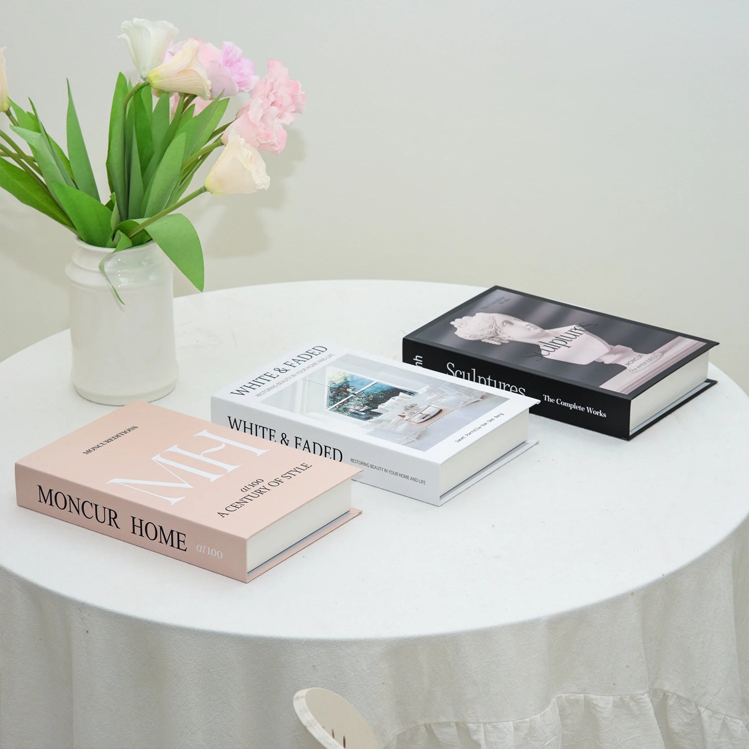 Ensemble Livres Décoratifs Factices Pliables Style Nordique