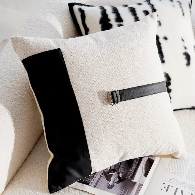 Housse de Coussin Rétro Française Noire