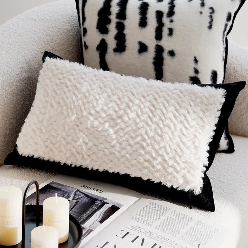 Housse de Coussin Rétro Française Noire