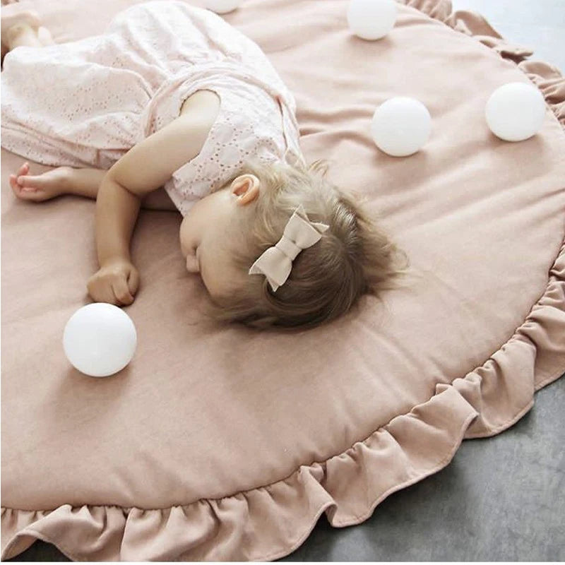 Tapis d'Éveil Rond Dentelle en Coton