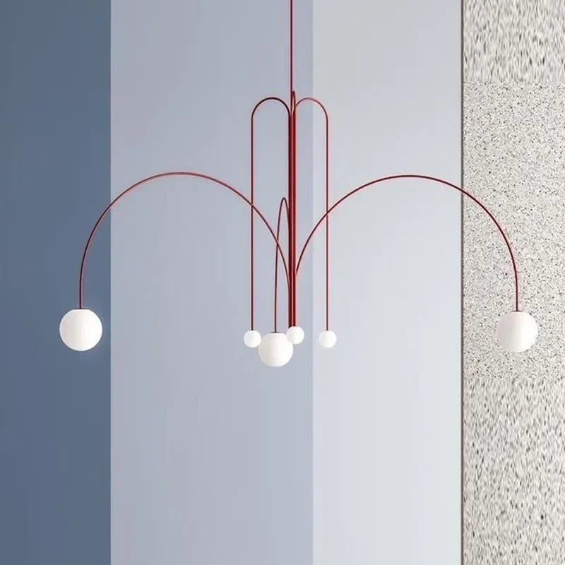 Suspension Géométrique Arquée - Boules de Verre Nordiques