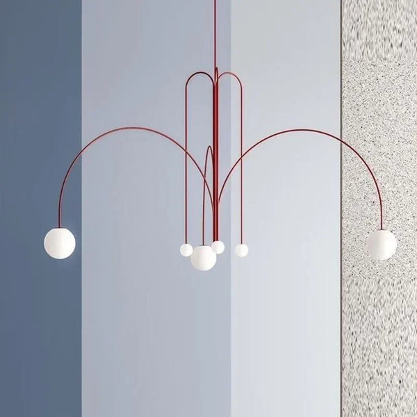 Suspension Géométrique Arquée - Boules de Verre Nordiques