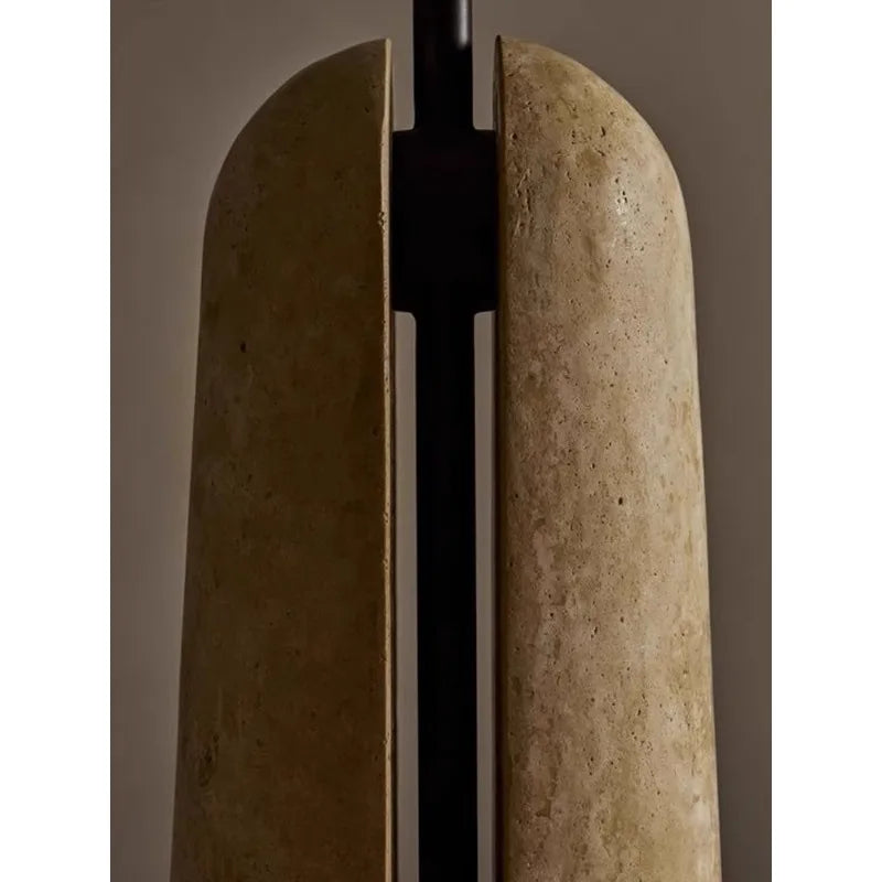 Lampe de Table Champignon en Travertin Style Wabi-Sabi