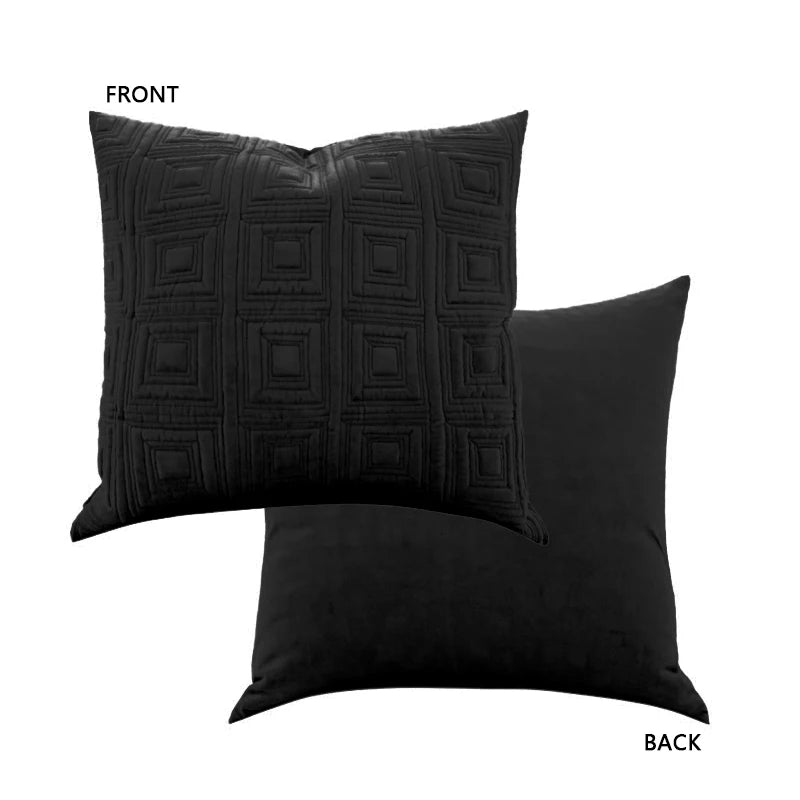 Housse de Coussin Matelassée 3D Motif Géométrique Vert Pistache
