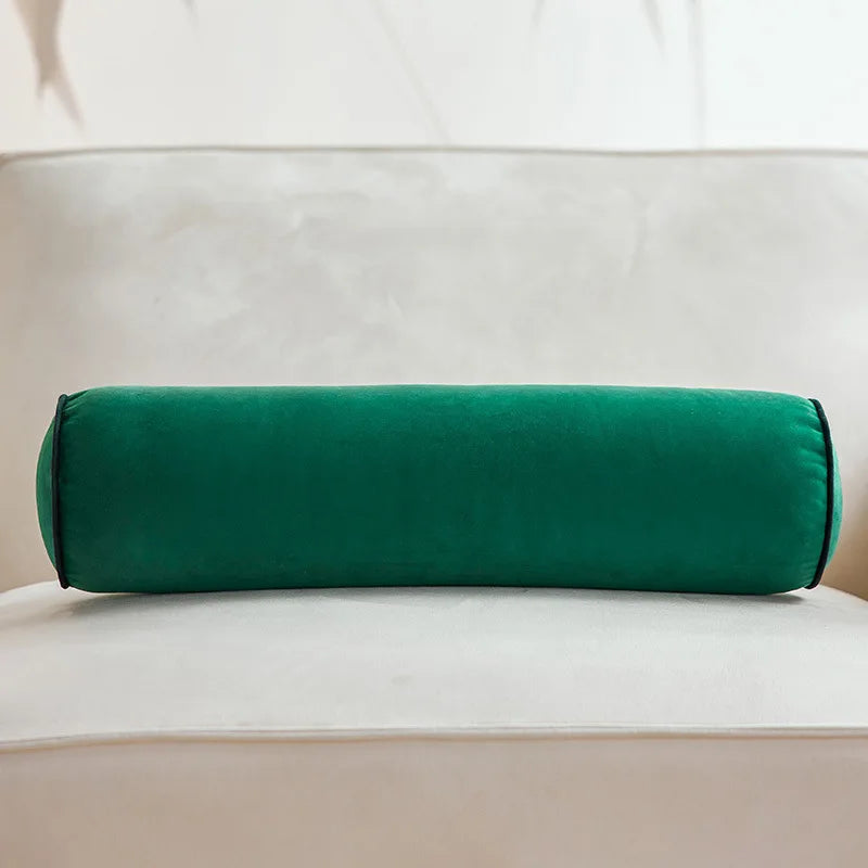 Coussin Traversin Velours - Bordure Passepoilée