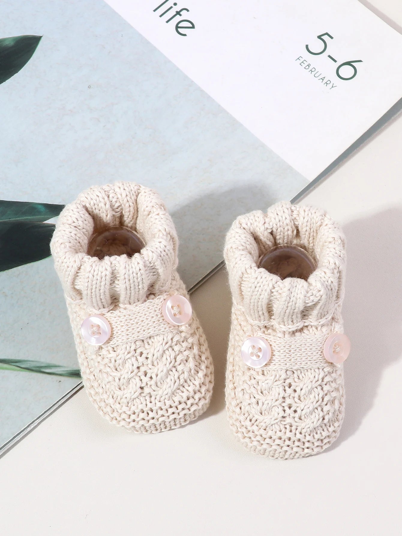 Chaussons Bébé Tricotés Motif Cartoon 0-3 Mois