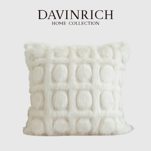 Housse de Coussin Arches Géométriques Effet Fourrure