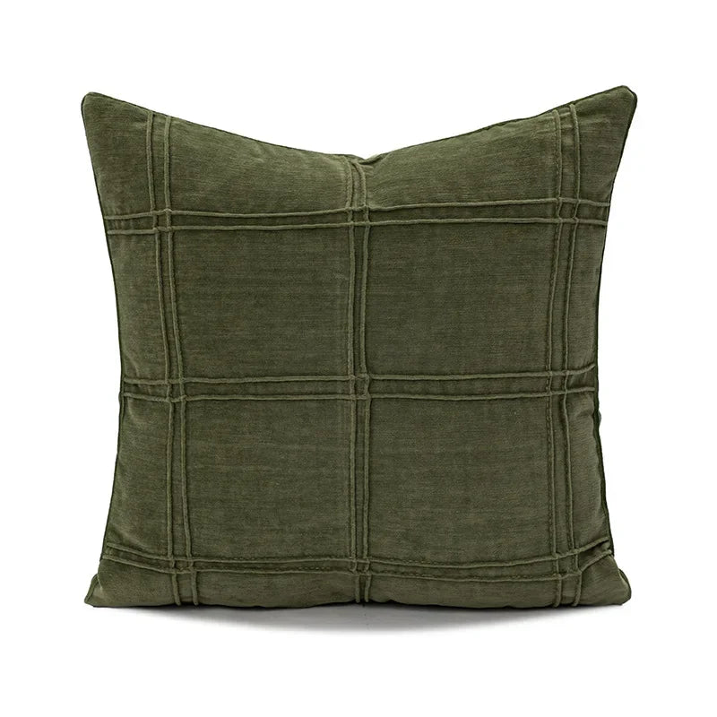 Housse de Coussin Ronde Vert Sauge - Style Minimaliste