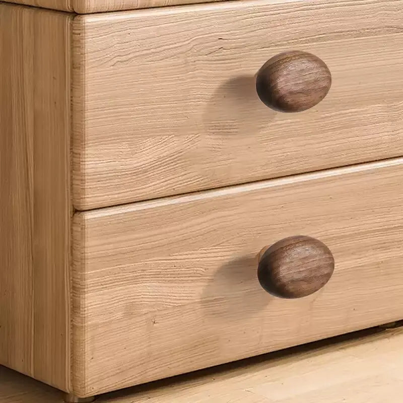 Poignée de Tiroir Bois Massif Forme Galet Style Nordique