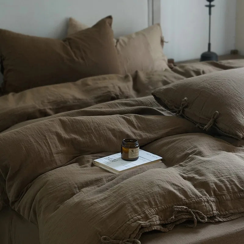 Parure de Lit en Gaze de Coton 3 Pièces