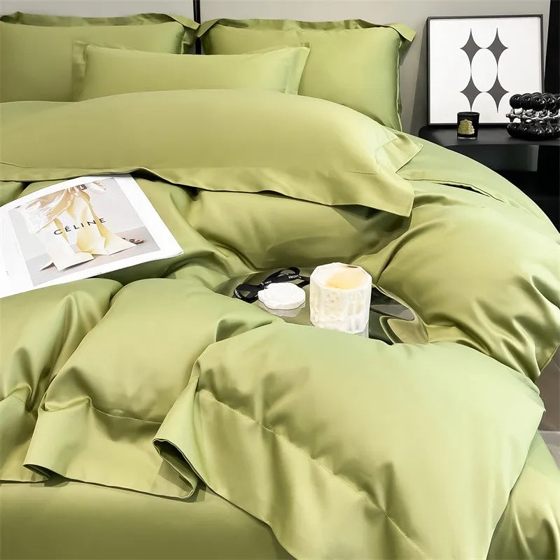 Parure de Lit Coton Égyptien 1000TC Ultra Douce 4 Pièces