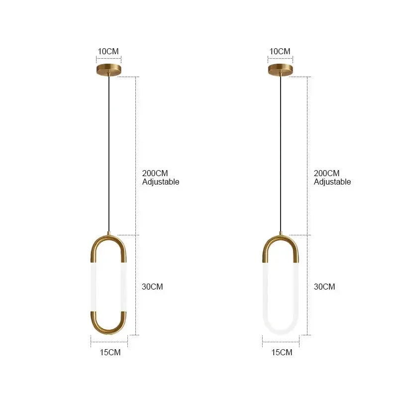 Suspension de Luxe Dorée - Style Nordique LED
