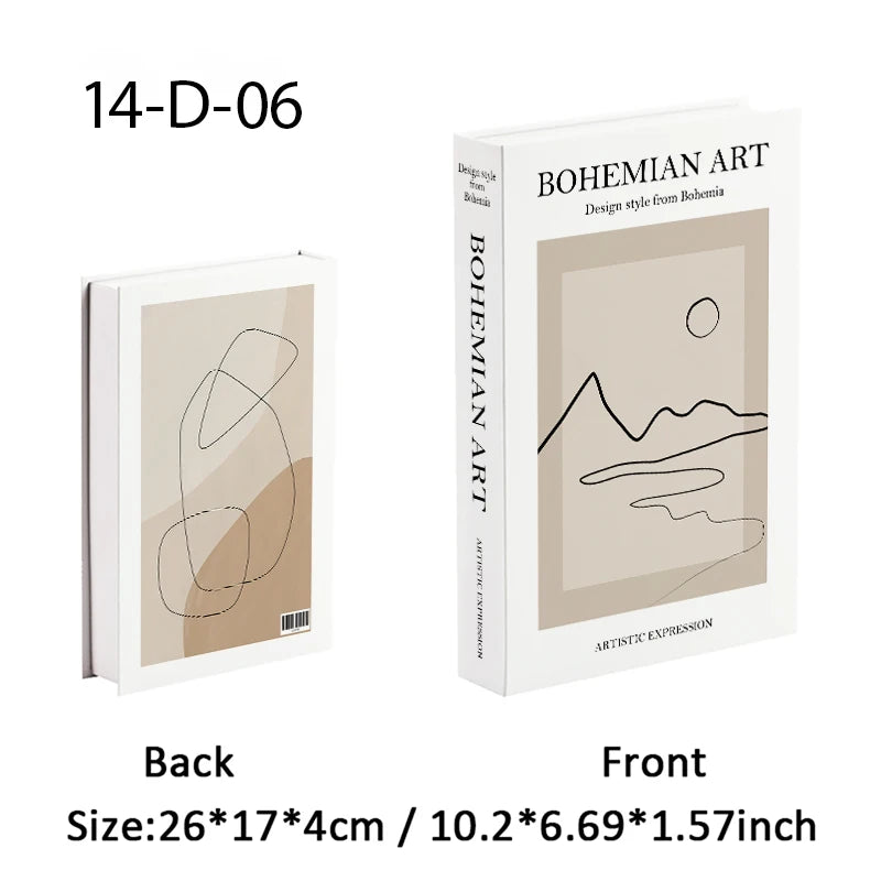 Faux Livres Décoratifs Boîte de Rangement Style Boho