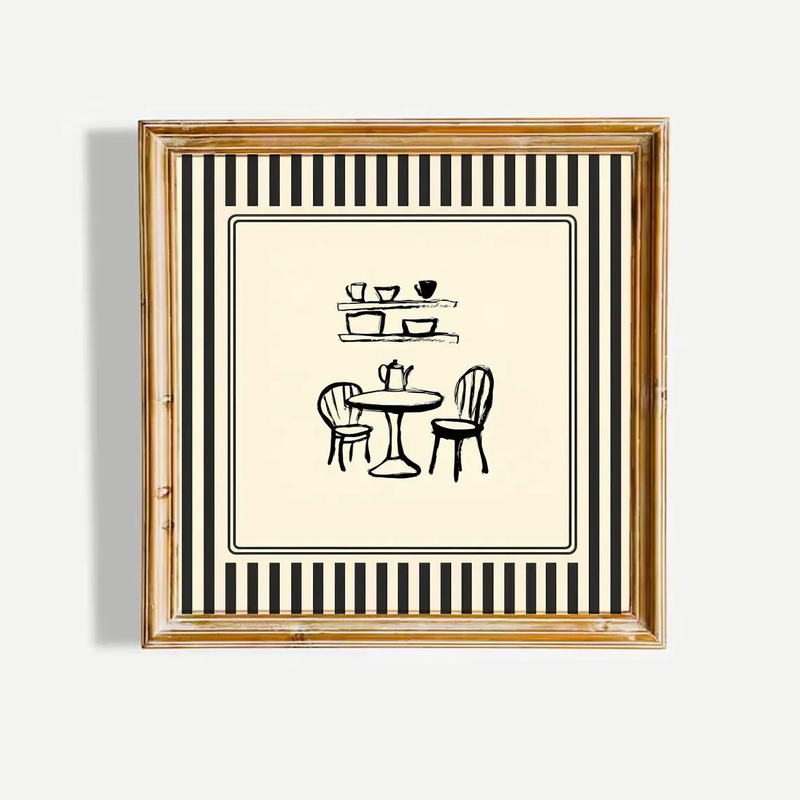 Affiche Décorative Café Français Noir et Blanc