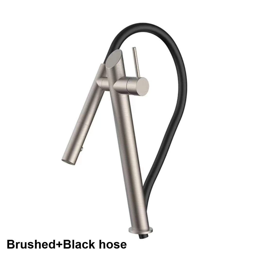 Robinet de Cuisine Magnétique Inox Noir et Rouge