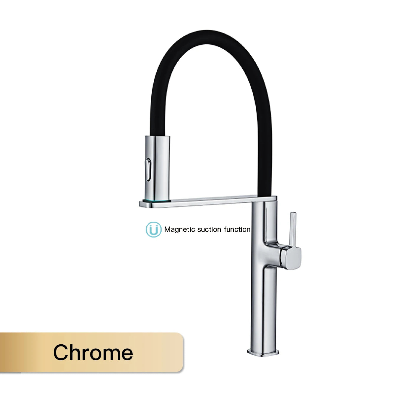Robinet de Cuisine Noir Laiton Magnétique Double Fonction