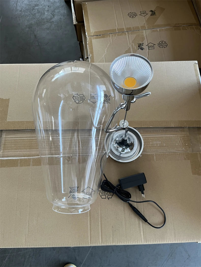 Lampe de Bureau Verre Italienne Vintage Rotative Dimmable