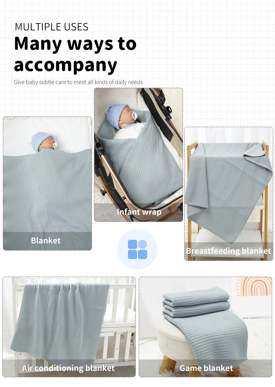 Couverture Bébé Alvéolée Ultra-Douce pour Poussette