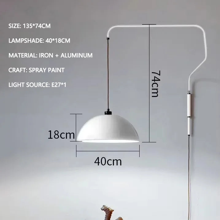 Applique Murale Rotative Design Nordique avec Bras Long