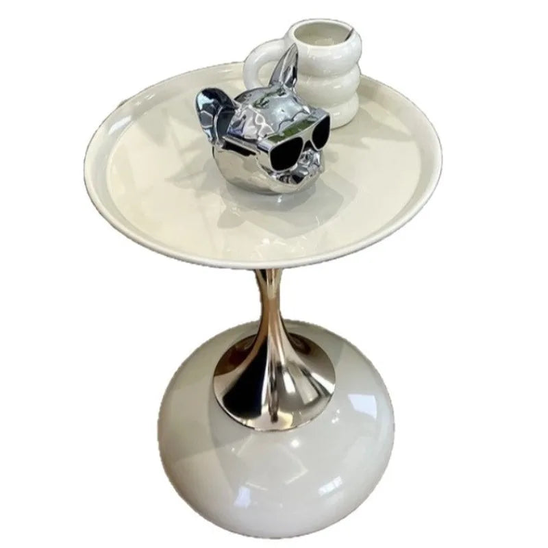 Table d'Appoint Ronde en Métal - Style Fer Forgé