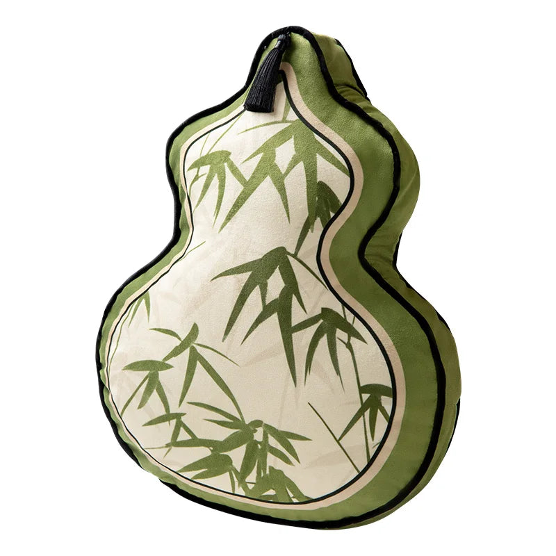 Coussin Décoratif Forme Gourde - Motif Floral et Oiseaux
