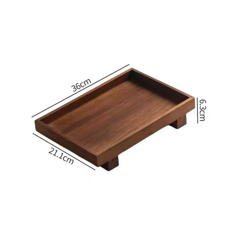 Plateau de Service en Bois Style Japonais - Cérémonie du Thé