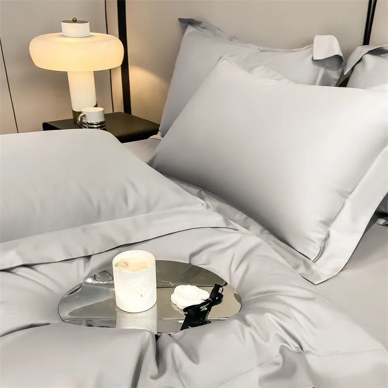 Parure de Lit Coton Égyptien 1000TC Ultra Douce 4 Pièces