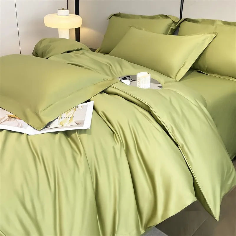 Parure de Lit Coton Égyptien 1000TC Ultra Douce 4 Pièces