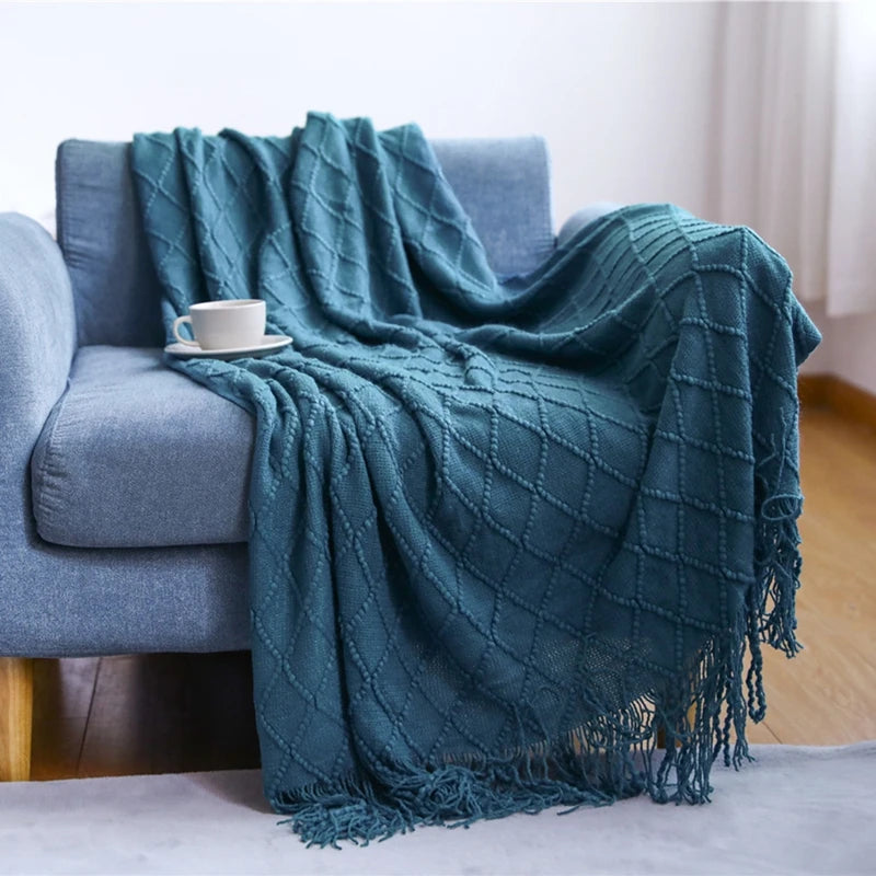 Jeté Boho Blanc Texturé - Grand Format Chunky