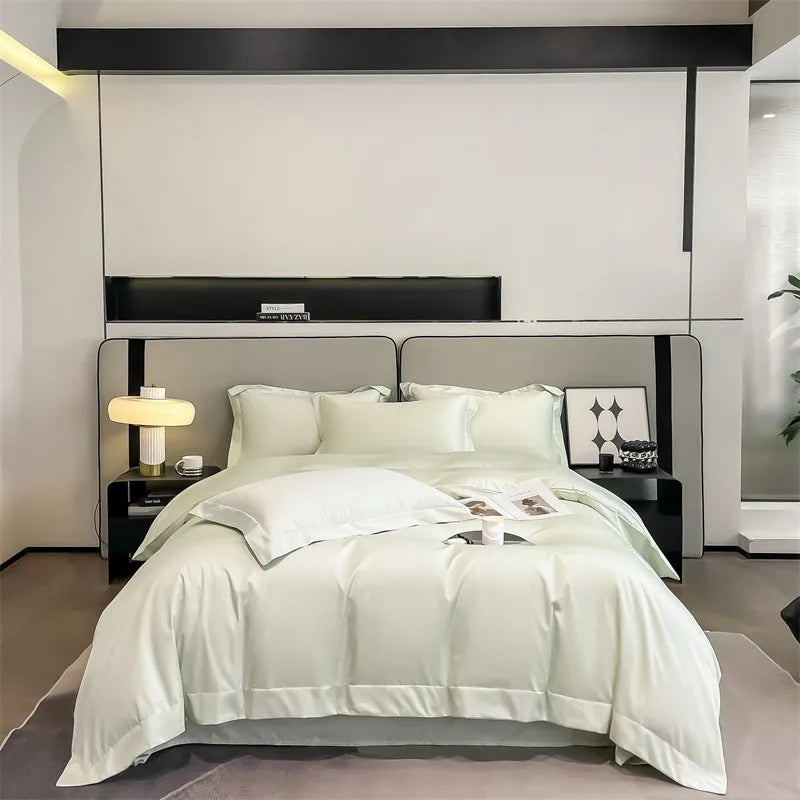 Parure de Lit Coton Égyptien 1000TC Ultra Douce 4 Pièces