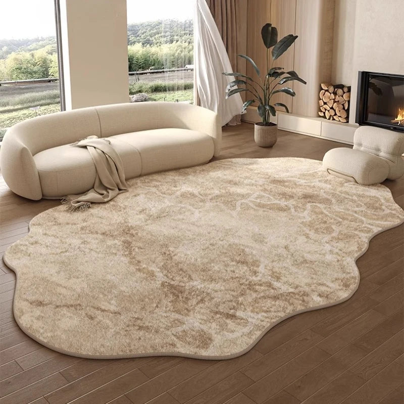 Tapis Léger Luxe Forme Irrégulière Peluche Épaisse