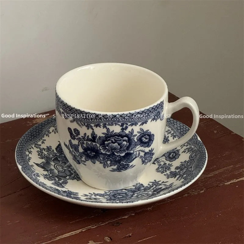 Service de Table Céramique Motif Floral Bleu Vintage